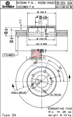 BREMBO brzdové kotúče 280mm, s hrúbkou 30mm. Minimálna hrúbka je 28mm tak si ich odmerajte 85eur 2500Kč